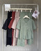 Asymmetrical Button Down Knitted Tops with Pants